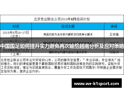 中国国足如何提升实力避免再次输给越南分析及应对策略